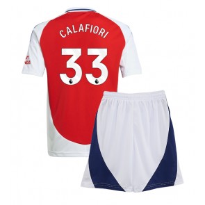 Arsenal Riccardo Calafiori #33 Dětské Domácí dres komplet 2024-25 Krátký Rukáv (+ trenýrky)